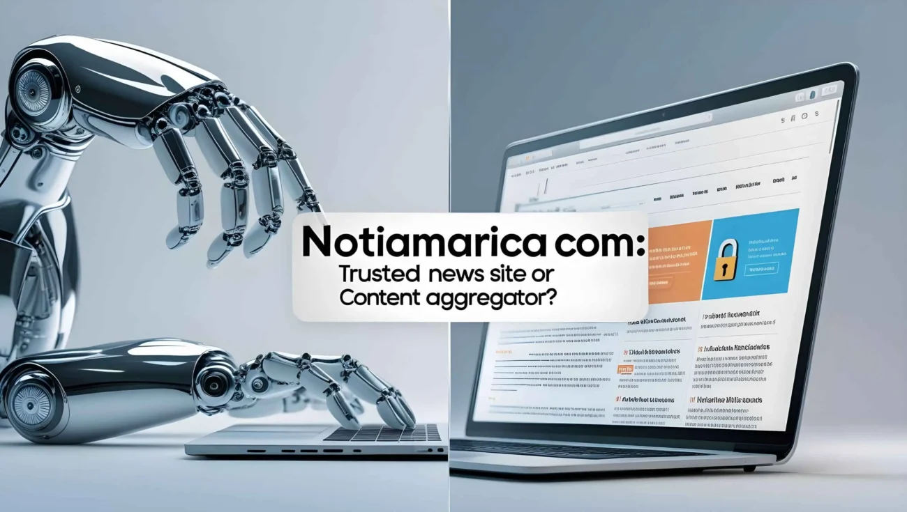 AI writing vs secure website with headline: 'NotiAmarica Com: Trusted News Site or Content Aggregator?